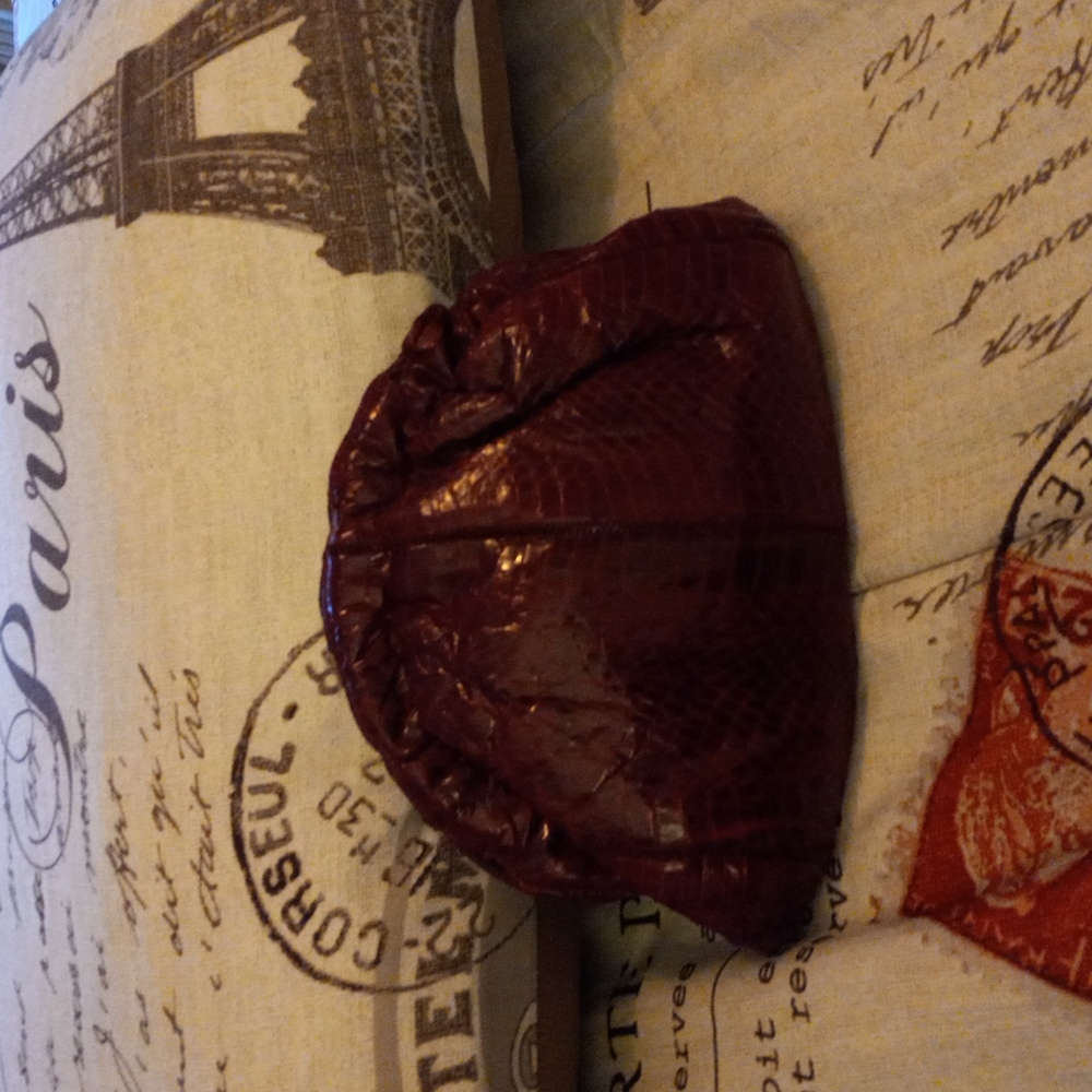 Wine Snakeskin Purse